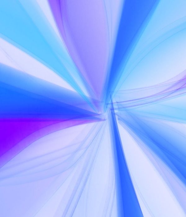 Abstract yoga composition with blue light effects